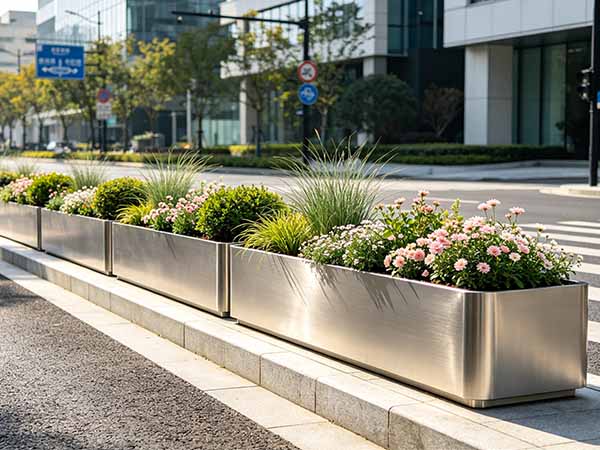道路绿化不锈钢花箱